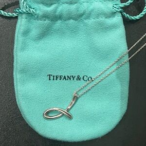 Tiffany & Co. Silver j initial Loop Necklace